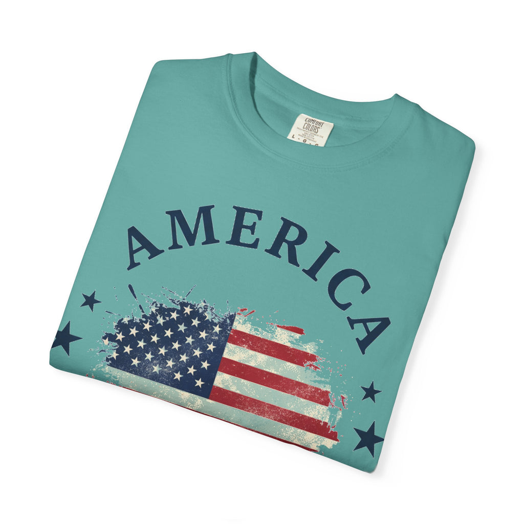 America 1776 2026 Arched Shirt, Vintage Flag Splash Tee, Patriotic Americana Shirt, Independence Day Gift