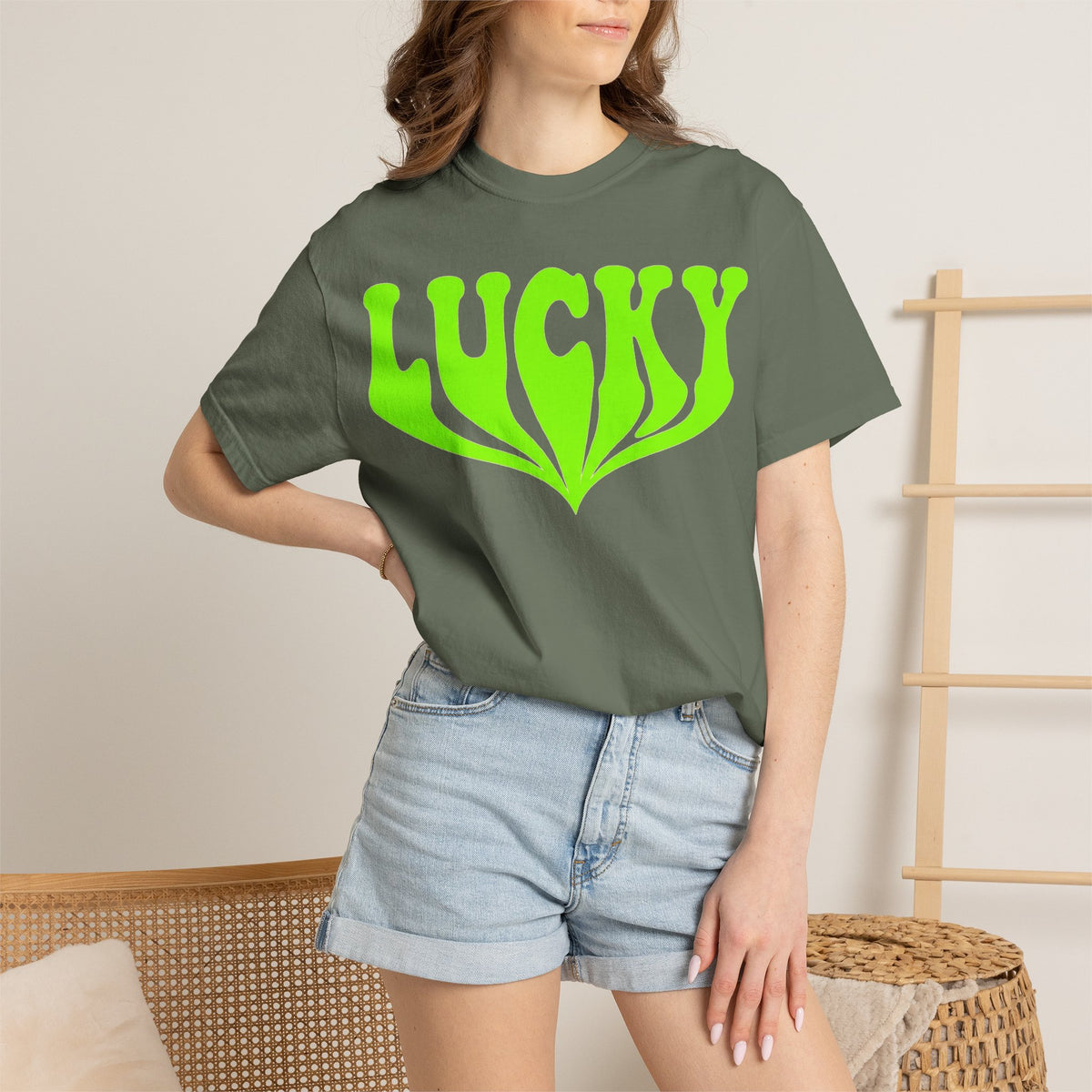 Lucky Drippy Type Shirt, Neon Green Psychedelic Tee, Retro St Patricks Day Shirt, Rave Gift