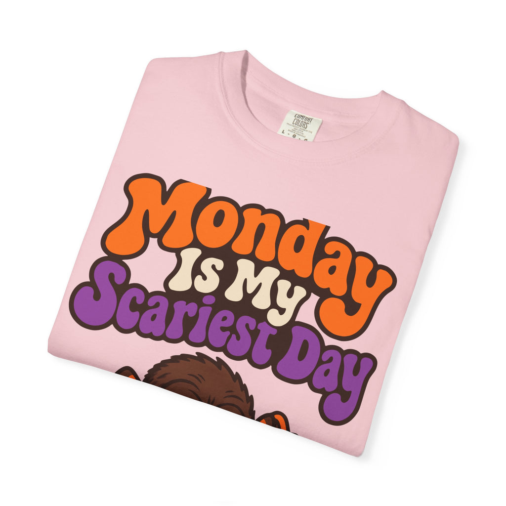Monday Is My Scariest Day Halloween Shirt, Funny Spider Coffee Tee, Retro Spooky Humor