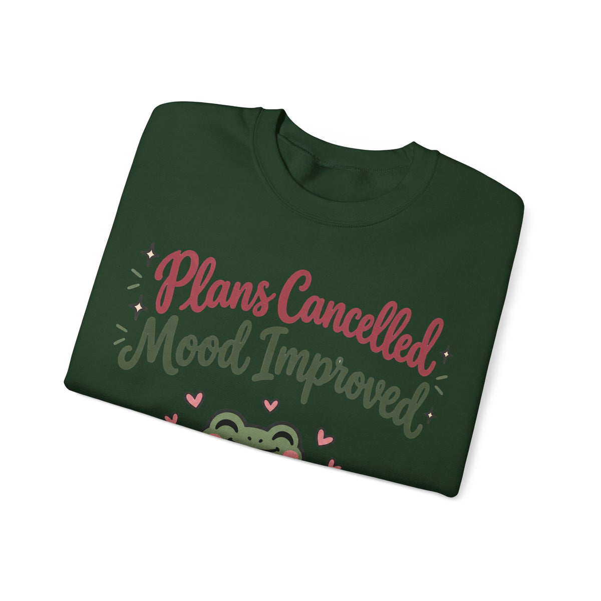 Funny Introvert Sweatshirt Plans Cancelled Mood Improved | Cozy Frog Sweatshirt | Homebody Gift | Antisocial Sweatshirt