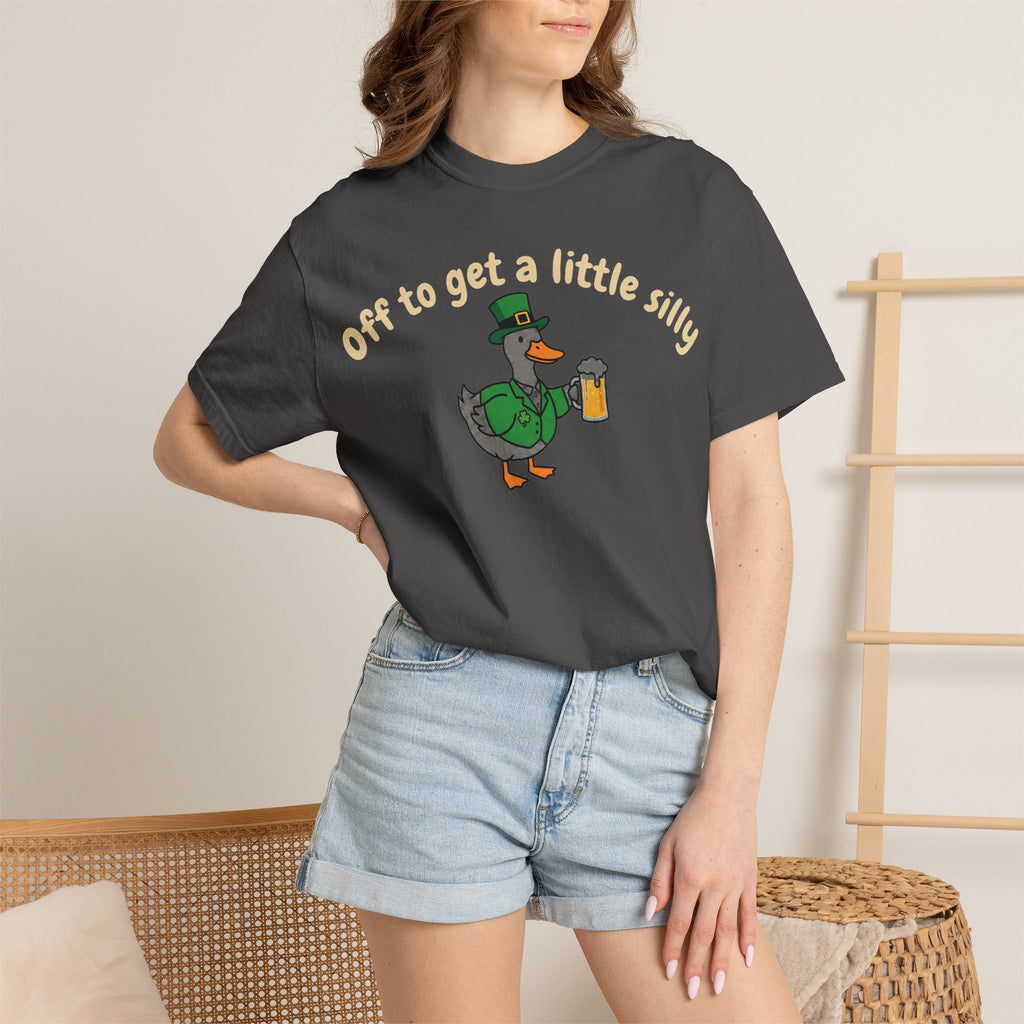 Off To Get A Little Silly Shirt, St Patricks Day Duck Beer Tee, Funny Irish Duck Shirt, Paddys Day Gift