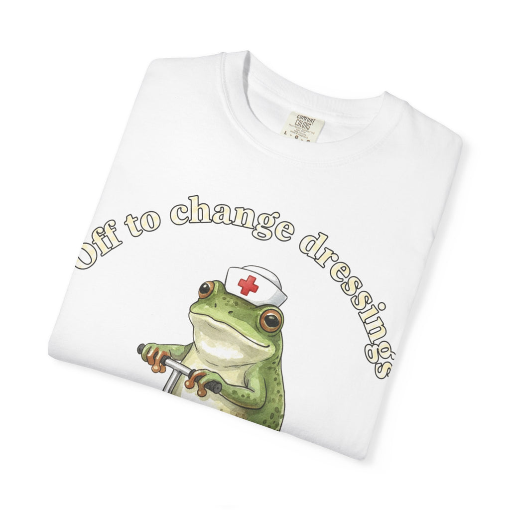 Off To Change Dressings Shirt, Funny Nurse Frog Scooter Tee, Wound Care Nurse Shirt, RN Gift