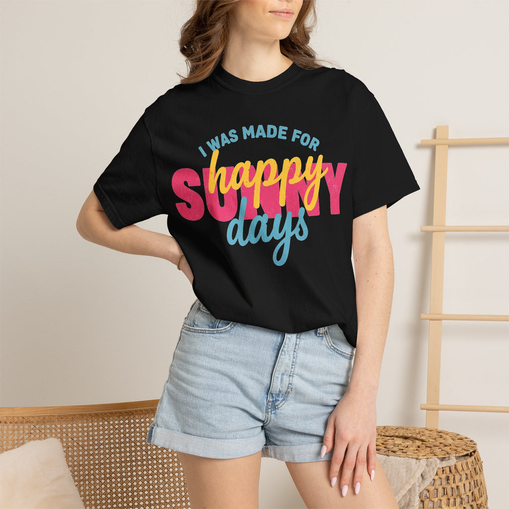 I Was Made For Happy Sunny Days Pastel Shirt, Soft Retro Summer Tee, Beach Vacation Shirt, Summer Gift