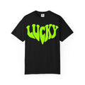 Lucky Melting Letters Shirt, Neon Green Trippy Tee, Psychedelic St Patricks Shirt, Festival Gift