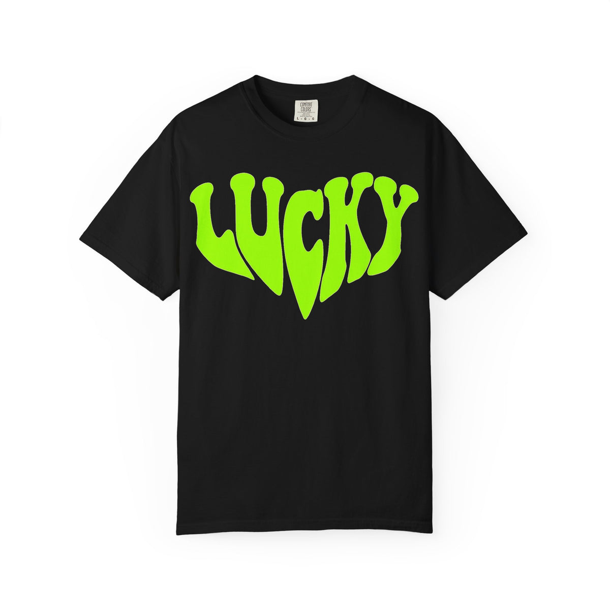 Lucky Melting Letters Shirt, Neon Green Trippy Tee, Psychedelic St Patricks Shirt, Festival Gift