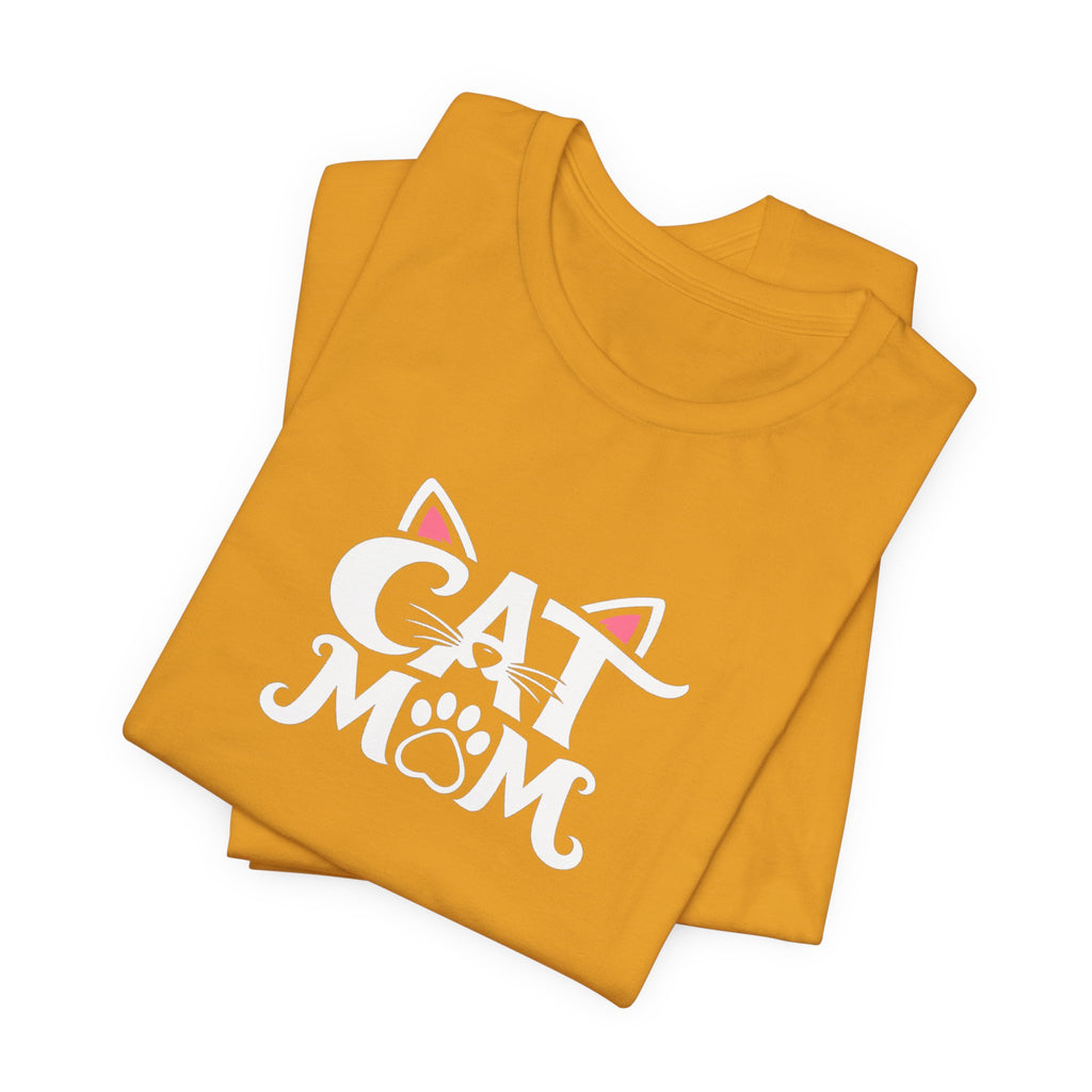Cat Mom T-Shirt — Cute Paw & Ears Graphic Tee for Cat Lovers