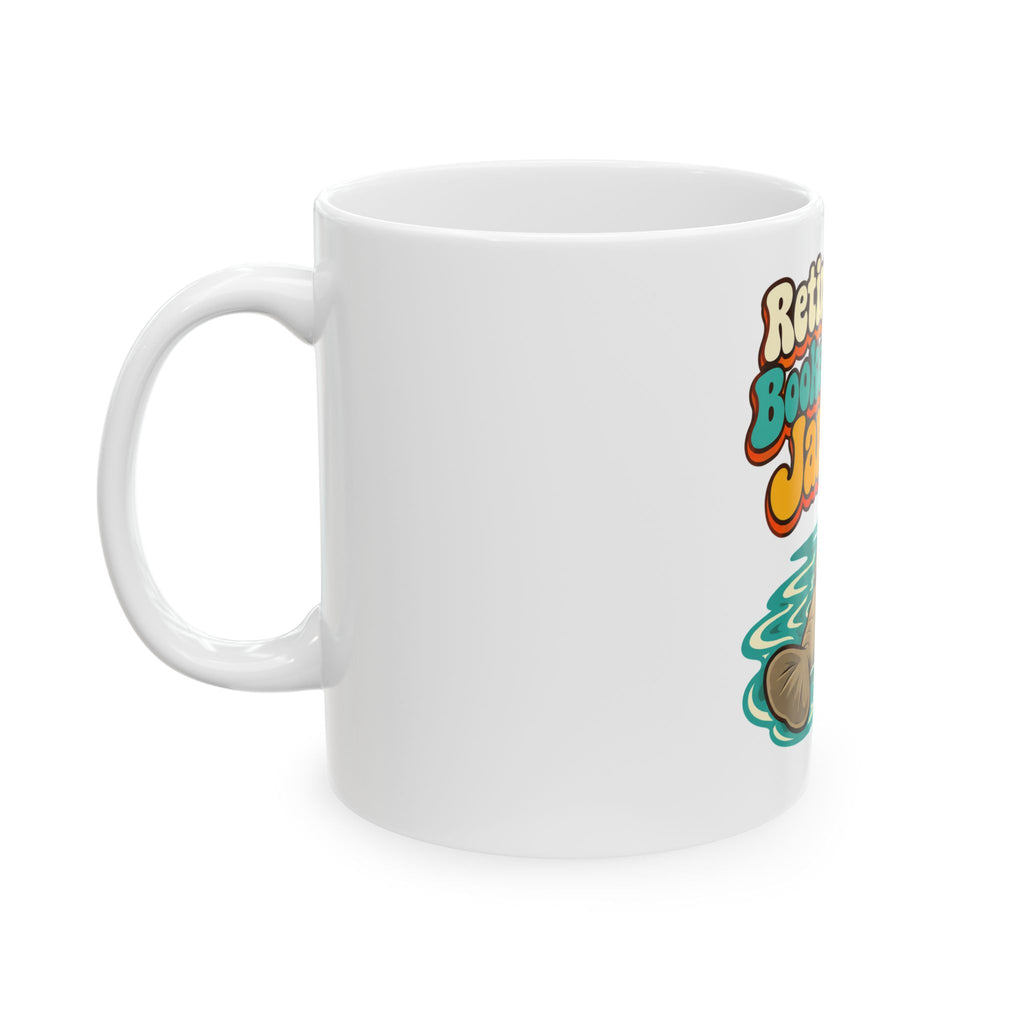 Retired And Booked Through January Mug, Funny Retiree Christmas Gift, Secret Santa Stocking Stuffer, 11oz 15oz Coffee Mug