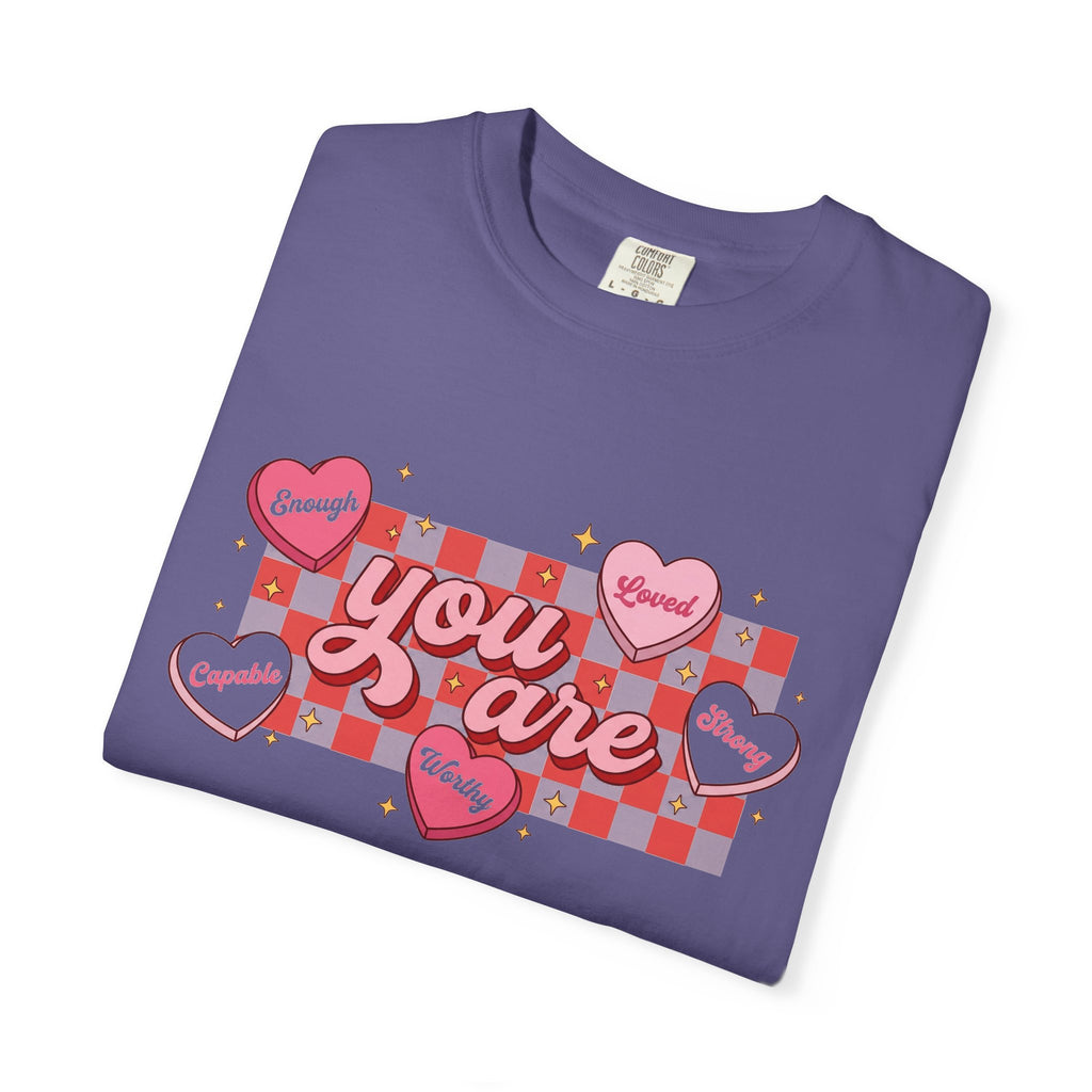 You Are Enough Candy Heart Shirt, Red Check Affirmation Tee, Valentines Self Love Shirt, Gift For Her