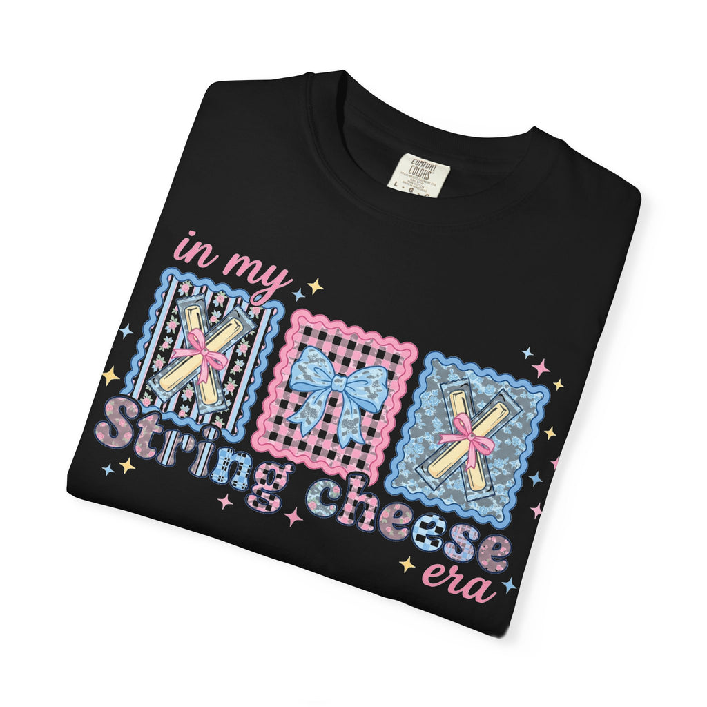 In My String Cheese Era Bow Shirt, Pastel Coquette Snack Tee, Funny Cheese Lover Shirt, Cute Gift