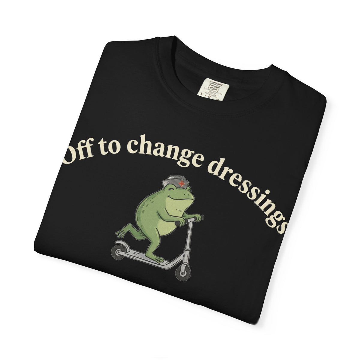 Off To Change Dressings Wide Shirt, Nurse Frog On A Scooter Tee, Funny Wound Care Shirt, RN Gift