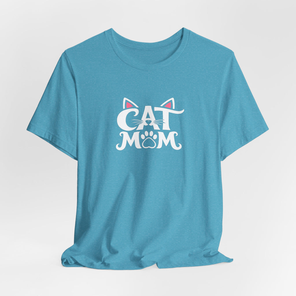 Cat Mom T-Shirt — Cute Paw & Ears Graphic Tee for Cat Lovers