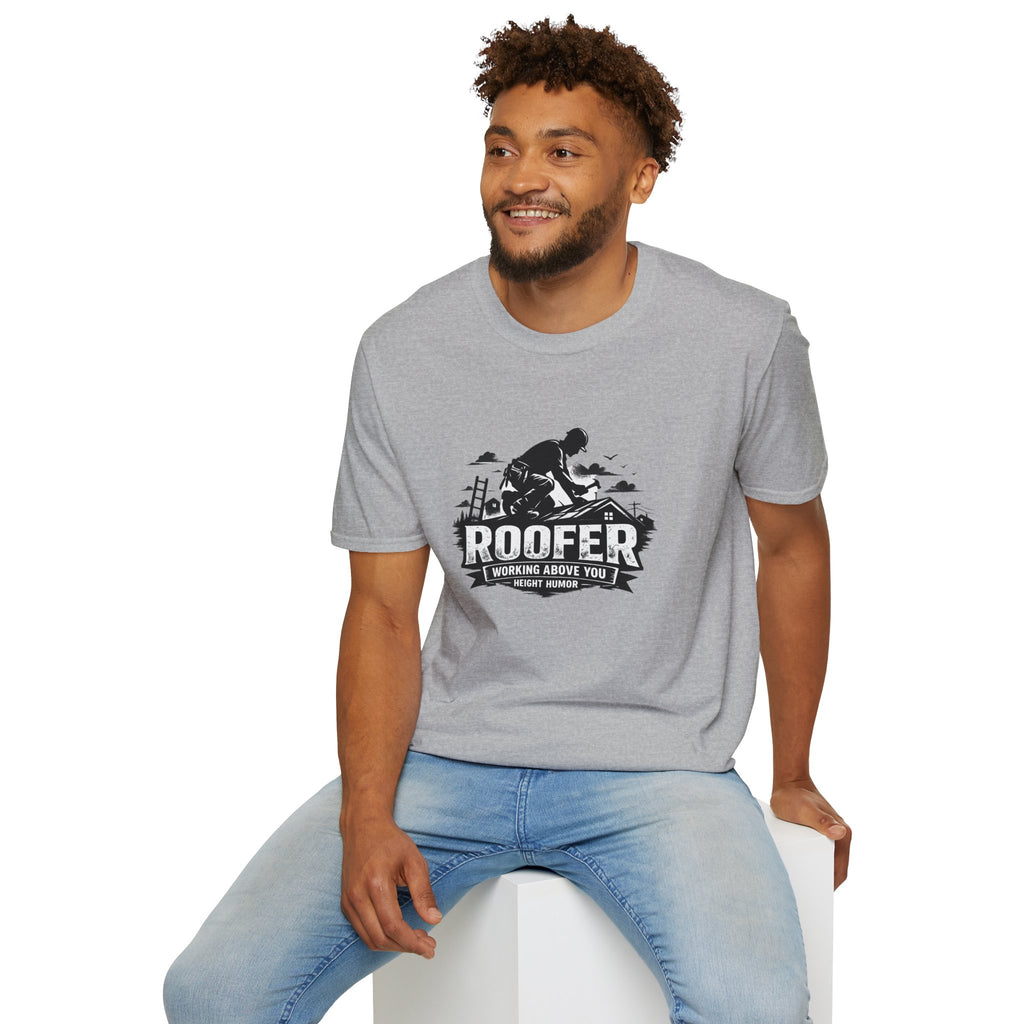 Roofer Working Above You T-Shirt — Vintage Roofer Roofing Crew Tee