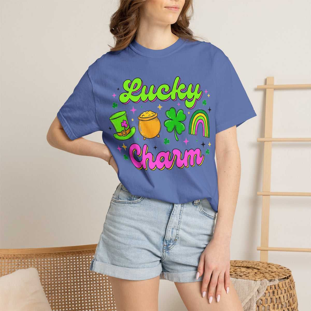 Lucky Charm Shirt, Retro St Patricks Day Doodle Tee, Pot Of Gold Rainbow Shirt, Irish Gift