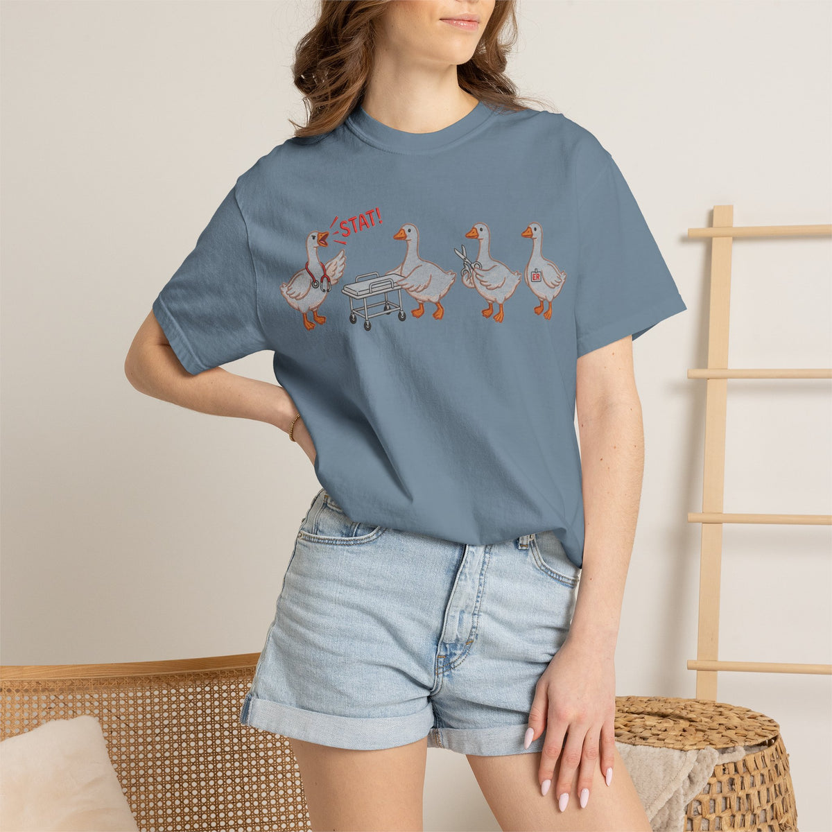 Nurse Goose Squad Stat Shirt, Funny ER Geese Tee, Night Shift Nurse Shirt, RN Team Gift