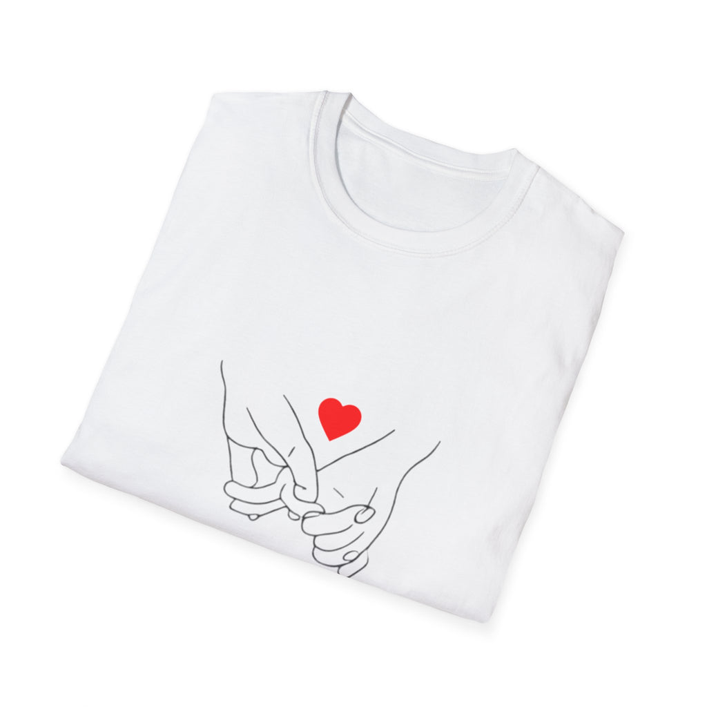 Heart In Hands Shirt, Minimal Line Art Love Tee, Thoughtful Gift
