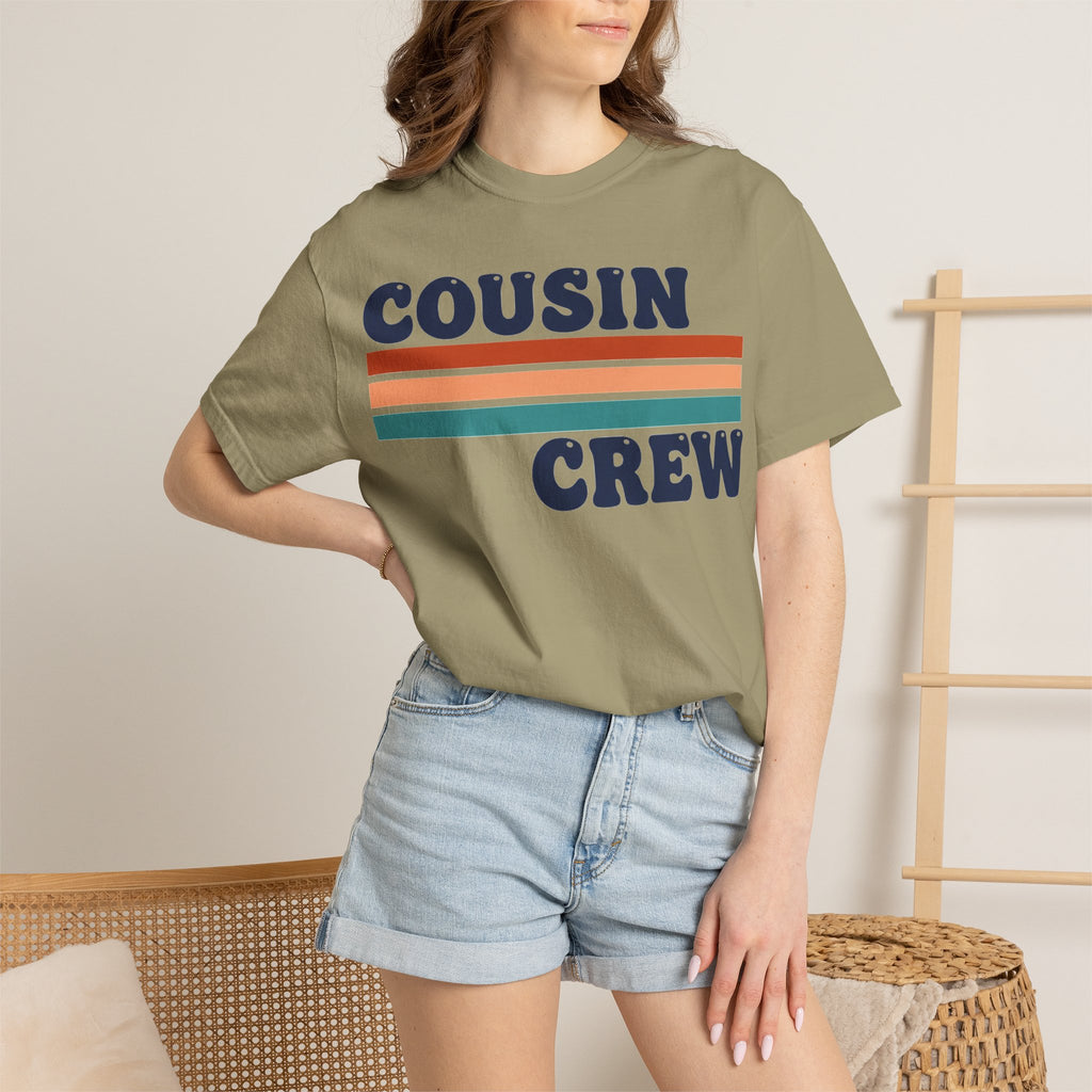Cousin Crew Stacked Stripe Shirt, Vintage Stripe Family Tee, Matching Cousin Shirt, Reunion Gift