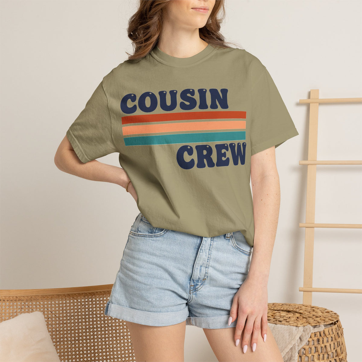 Cousin Crew Stacked Stripe Shirt, Vintage Stripe Family Tee, Matching Cousin Shirt, Reunion Gift