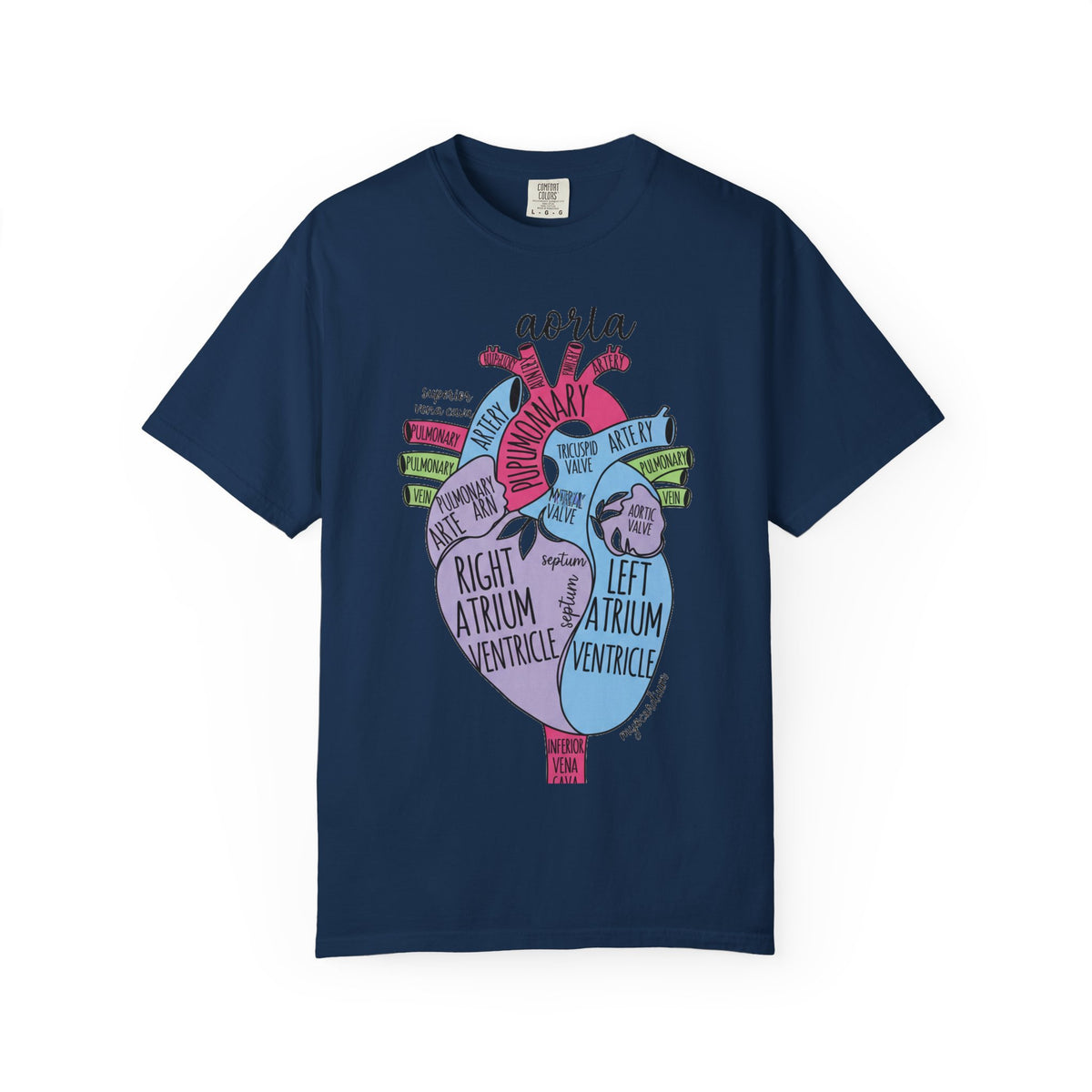 Labelled Heart Anatomy Shirt, Pastel Cardiac Diagram Tee, Nursing School Shirt, Cardiology Gift