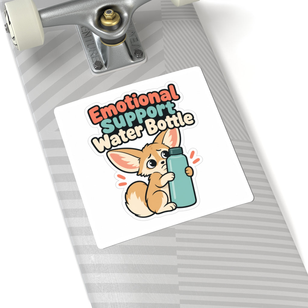 Emotional Support Water Bottle Sticker, Funny Water Bottle Decal, Cute Fennec Fox Laptop Sticker