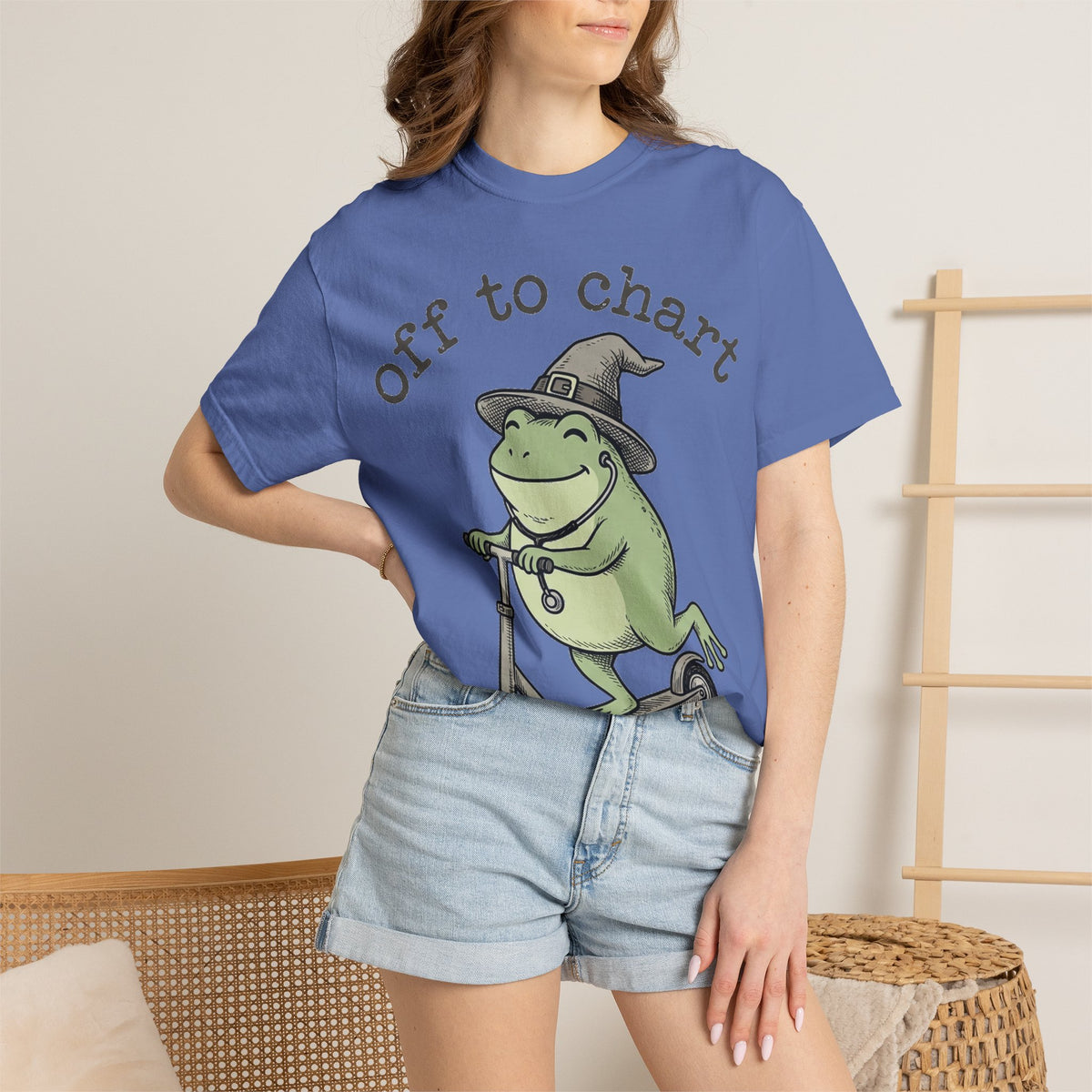 Off To Chart Shirt, Funny Witch Frog Nurse Tee, Charting Nurse Scooter Shirt, RN Gift