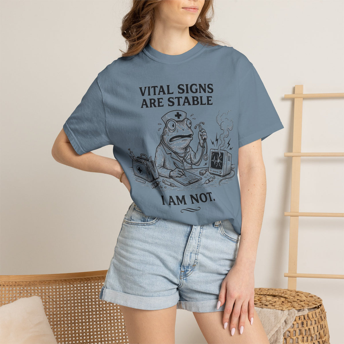 Vital Signs Are Stable I Am Not Shirt, Funny Nurse Frog Tee, Burnt Out RN Shirt, Night Shift Gift