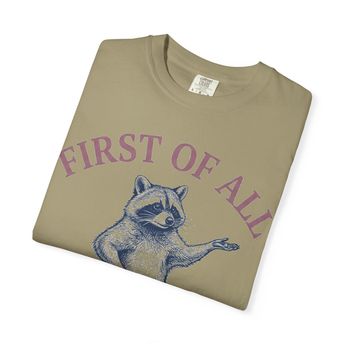 First Of All I'm A Delight Shirt, Funny Raccoon Tee, Sassy Vintage Engraving Shirt, Sarcastic Gift