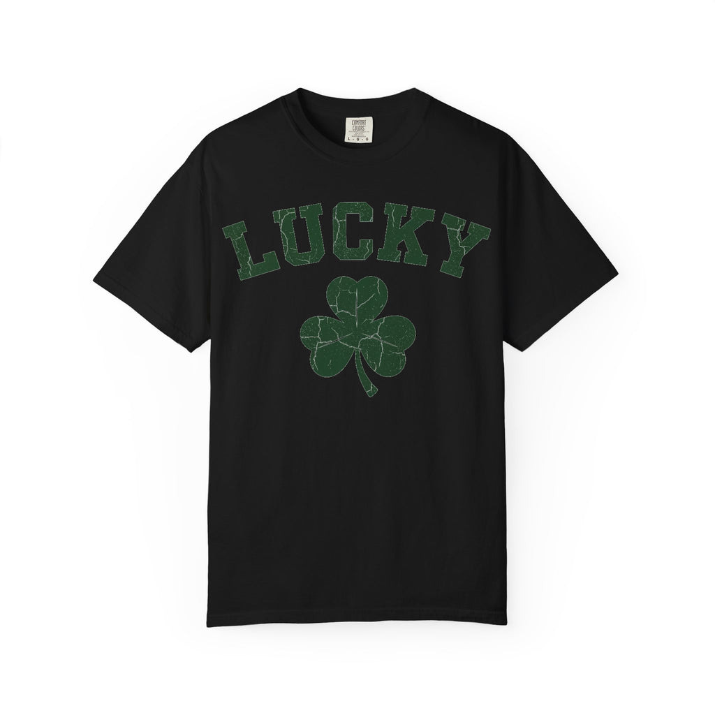 Lucky Big Shamrock Shirt, Bold Varsity Clover Tee, St Patricks Day Shirt, Irish Gift