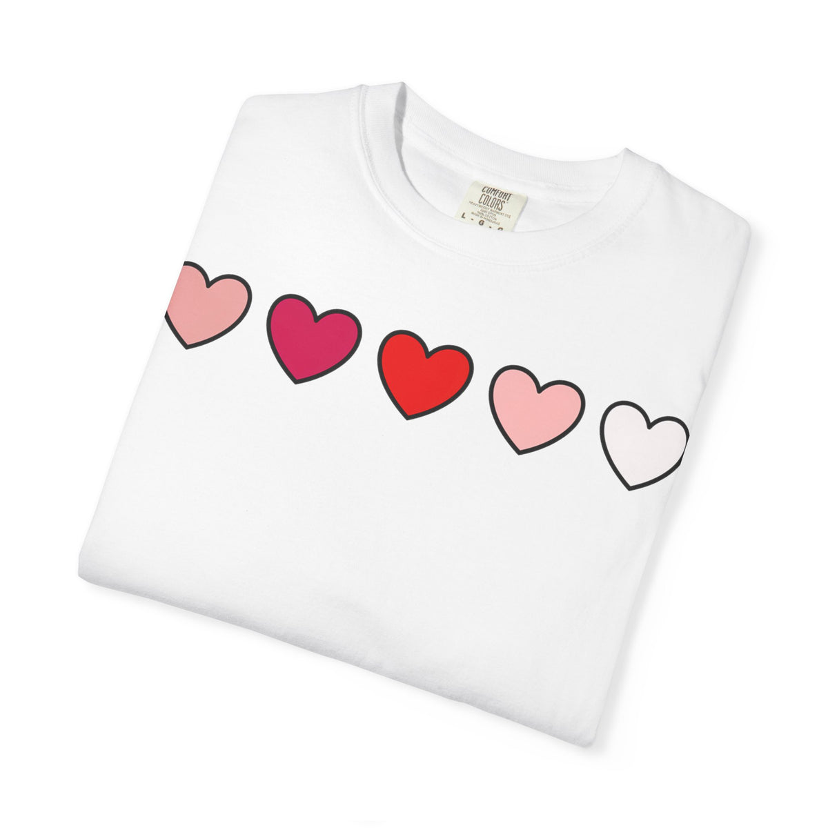 Row Of Hearts Shirt, Minimal Pink Heart Line Tee, Simple Valentine Shirt, Galentines Gift