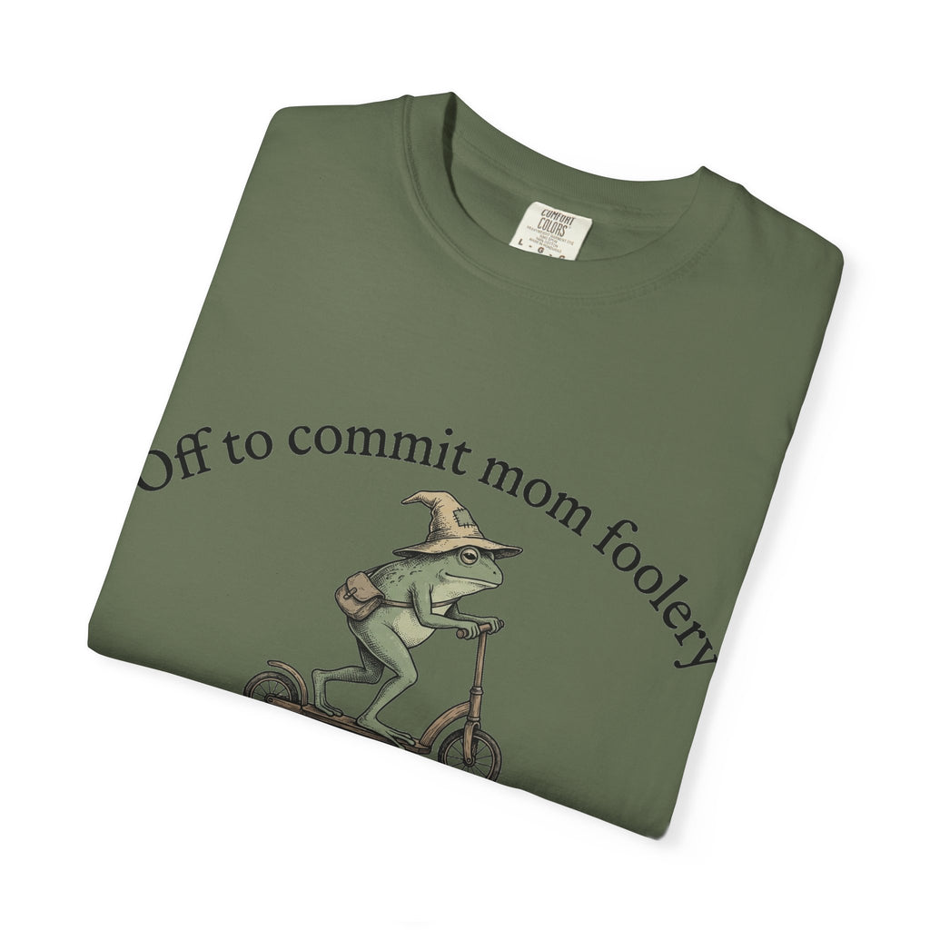 Off To Commit Mom Foolery Shirt, Funny Witch Frog Scooter Tee, Sarcastic Mom Shirt, Mom Humor Gift