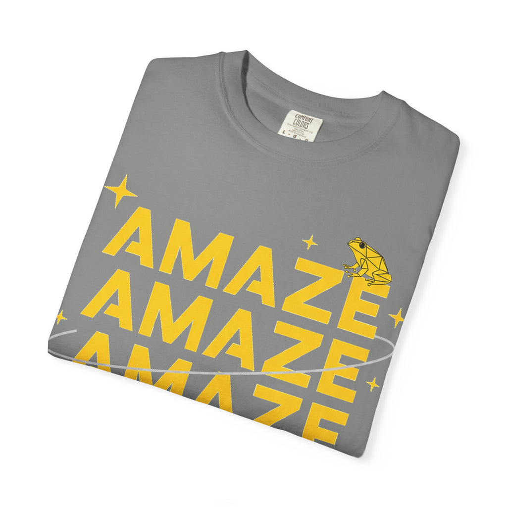 Amaze Amaze Amaze Amaze Shirt, Four Line Retro Type Tee, Frog Sparkle Graphic Shirt, Trendy Gift