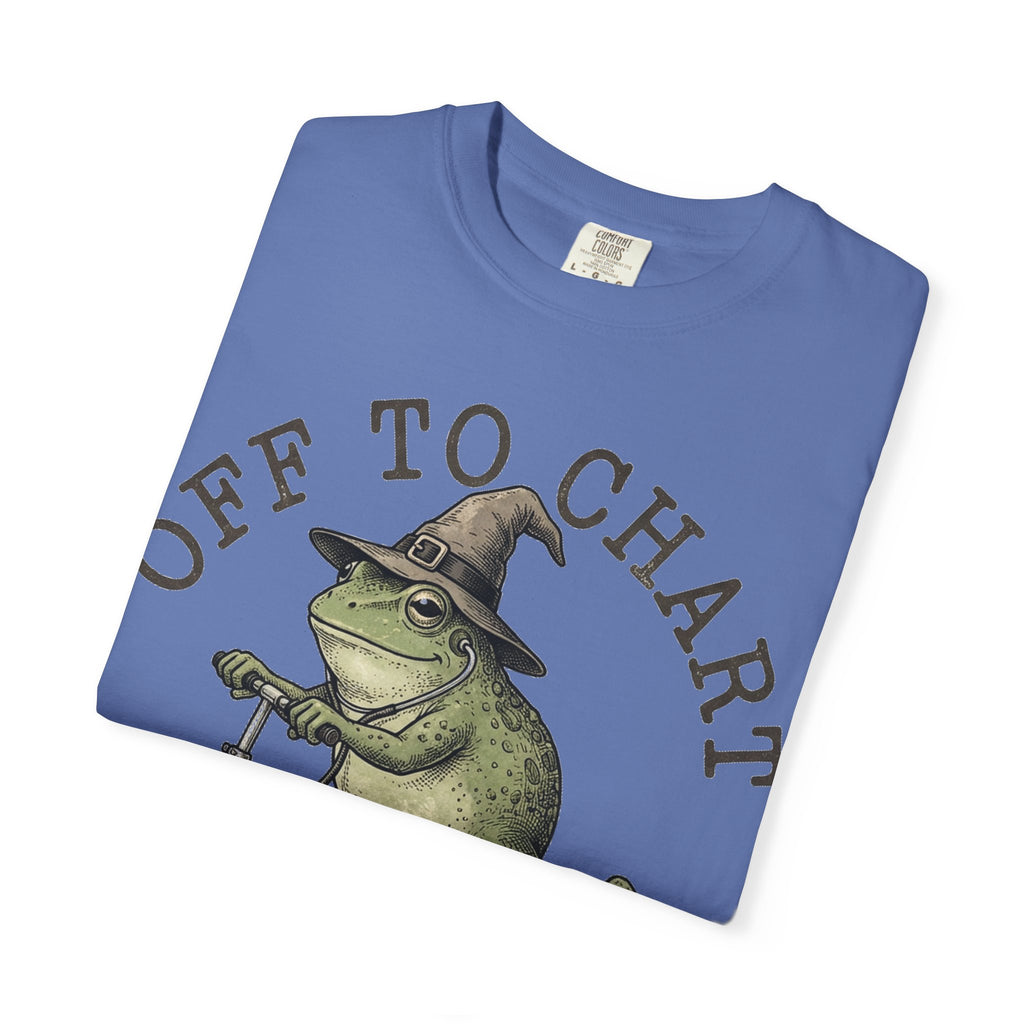Off To Chart Bold Shirt, Engraved Frog Nurse Scooter Tee, Funny Night Shift Shirt, Nurse Gift