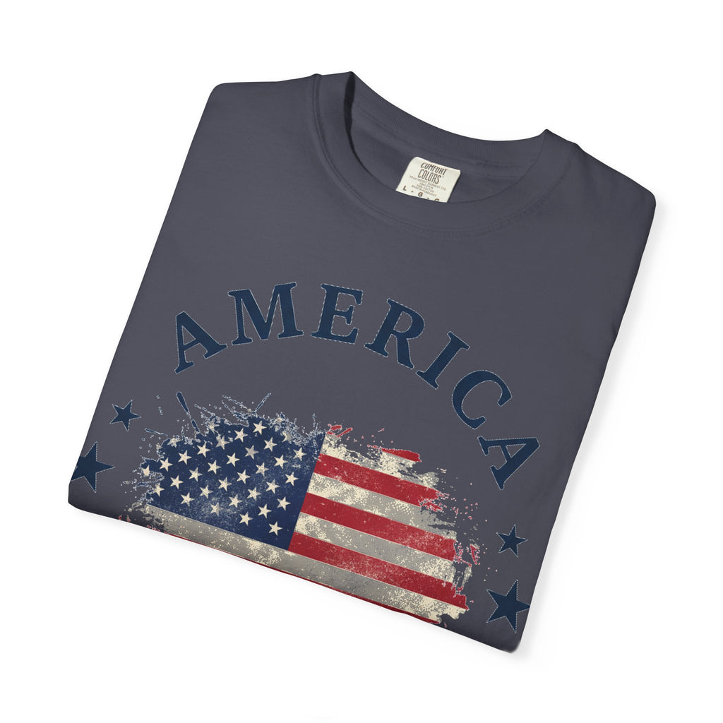 America 1776 2026 Arched Shirt, Vintage Flag Splash Tee, Patriotic Americana Shirt, Independence Day Gift