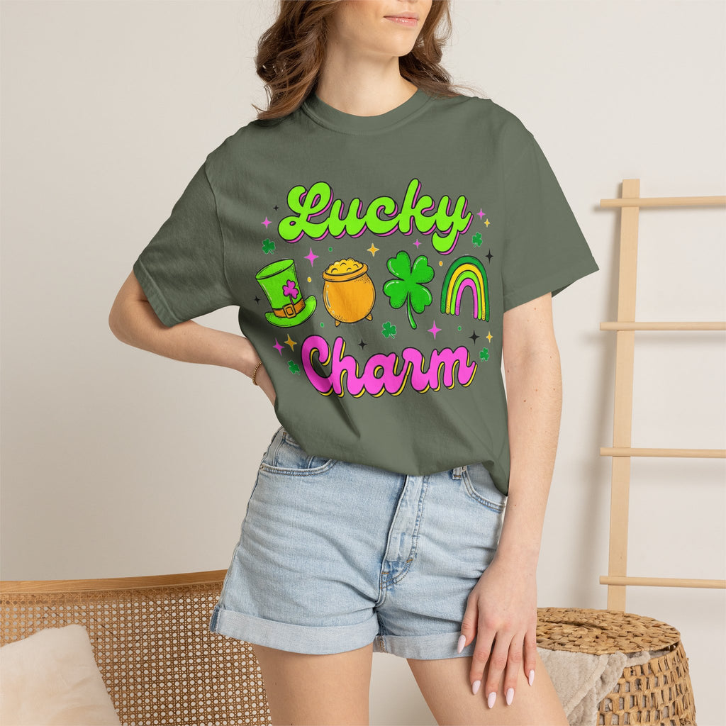Lucky Charm Shirt, Retro St Patricks Day Doodle Tee, Pot Of Gold Rainbow Shirt, Irish Gift