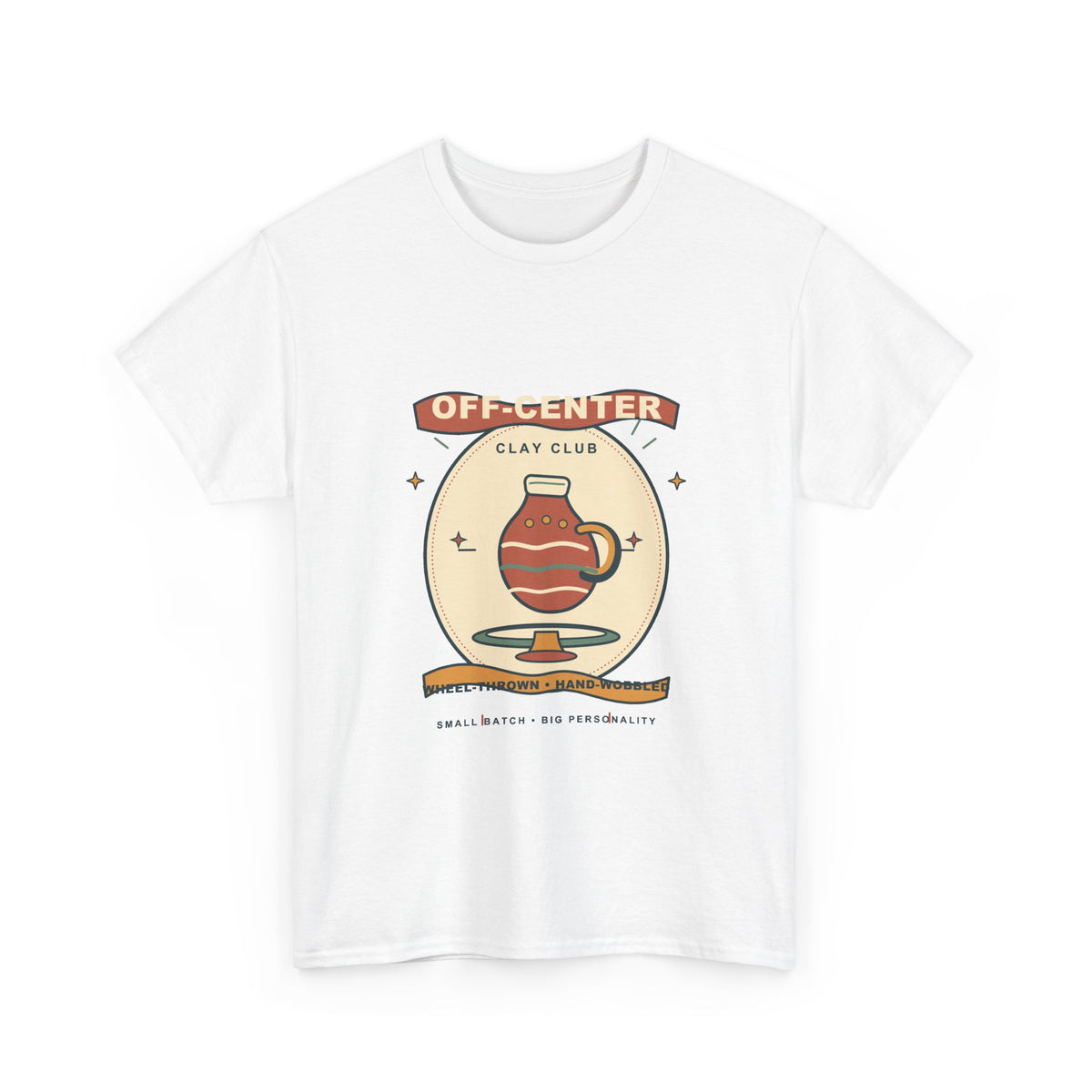 Off-Center Clay Club Tee — Wheel-Thrown, Hand-Wobbled