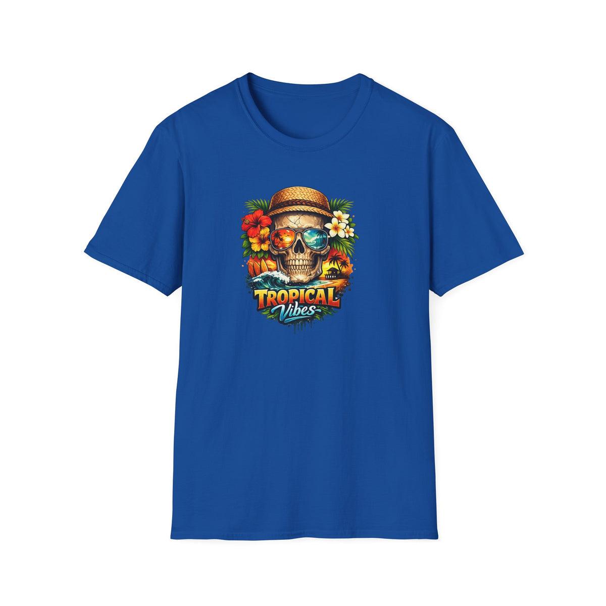 Tropical Vibes Shirt, Floral Skull Summer Tee, Beach Lover Gift