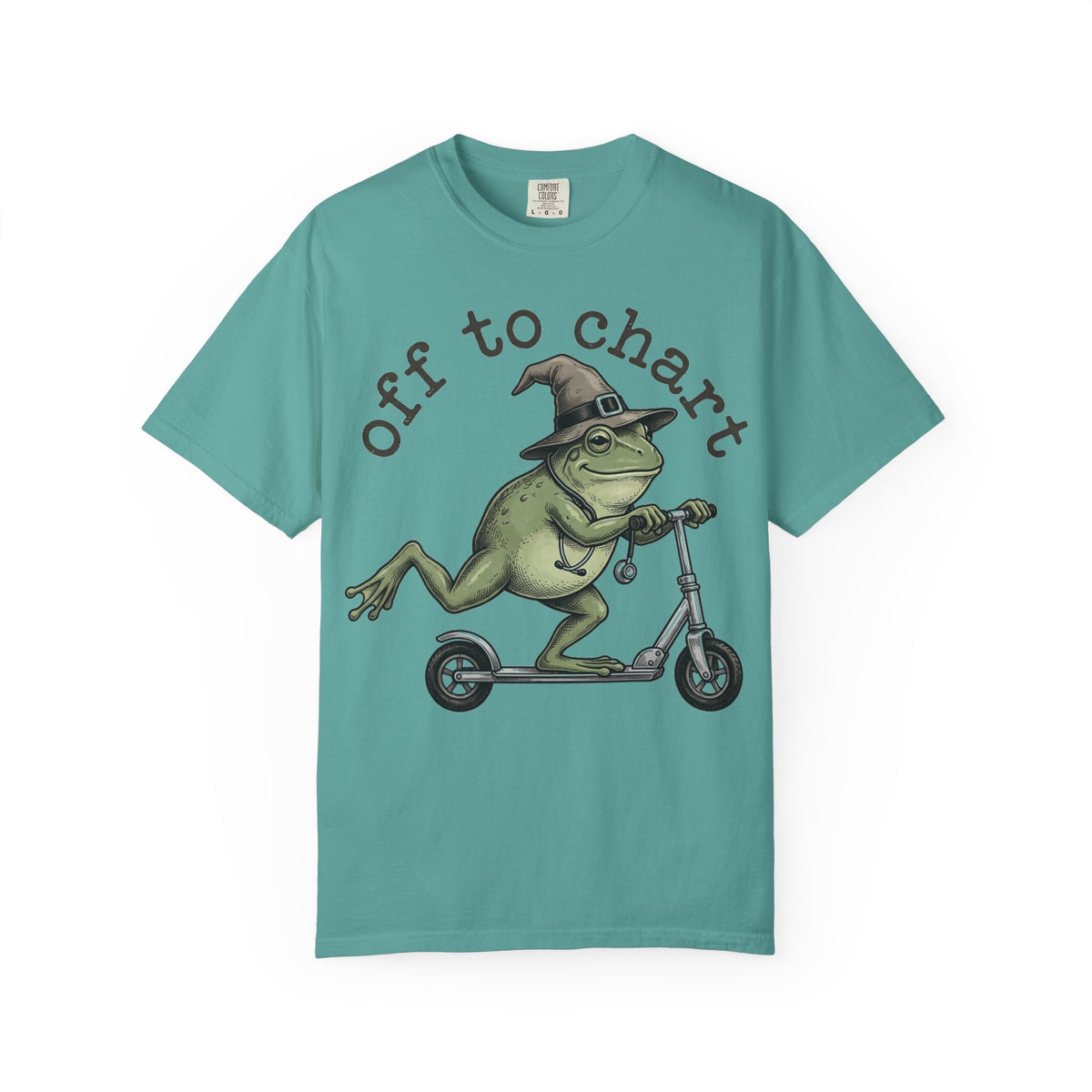 Off To Chart Etched Frog Shirt, Vintage Nurse Frog Scooter Tee, Charting Humor Shirt, RN Gift