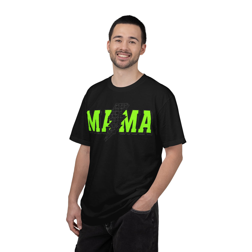 Mama Checkered Bolt Shirt, Green Lightning Mom Tee, Edgy Mama Shirt, Mothers Day Gift