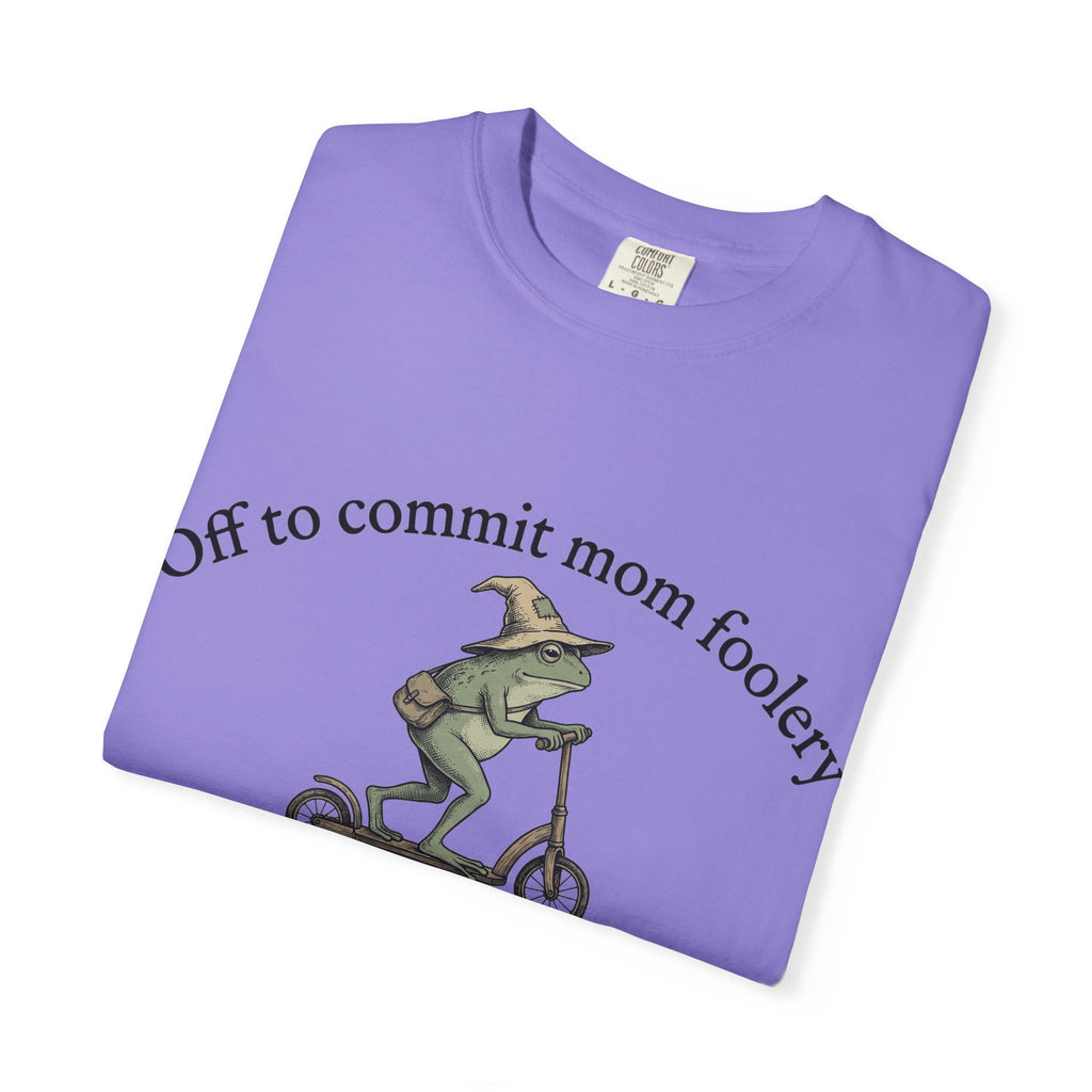 Off To Commit Mom Foolery Shirt, Funny Witch Frog Scooter Tee, Sarcastic Mom Shirt, Mom Humor Gift