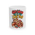 Gift Wrap Is A Cat Toy Mug, Funny Cat Mom Or Dad Christmas Gift, Secret Santa Stocking Stuffer, 11oz 15oz Coffee Mug