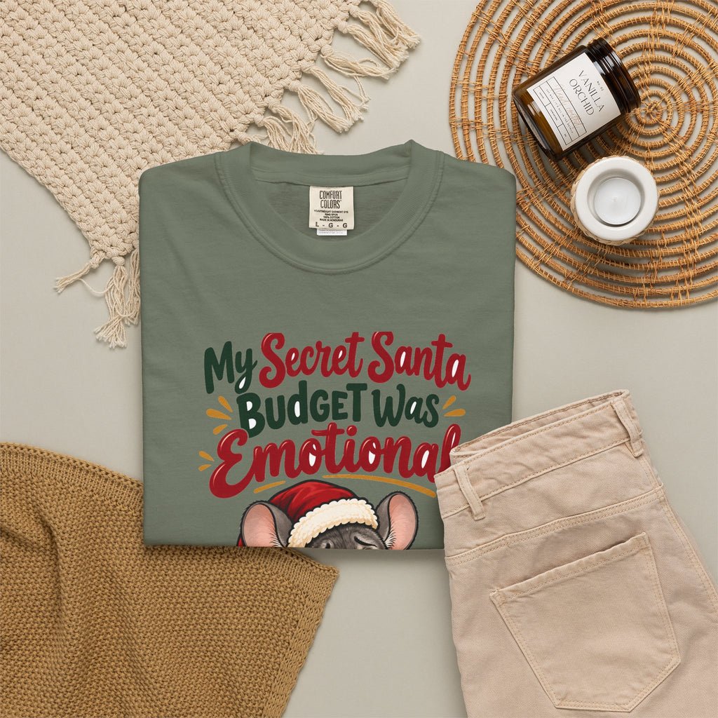 Funny Secret Santa Gift My Secret Santa Budget Was Emotional Shirt, Office Party Shirt, Coworker Christmas Gift Idea