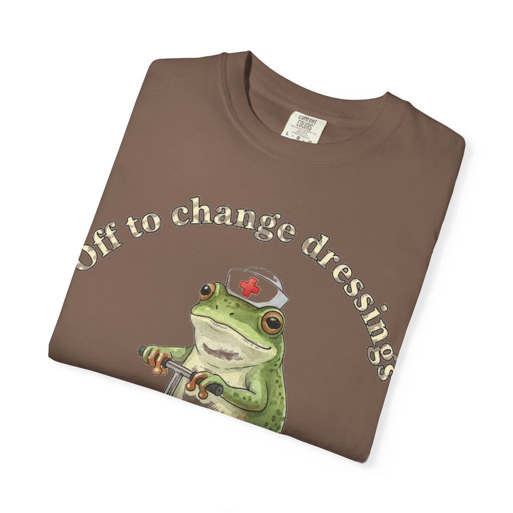 Off To Change Dressings Shirt, Funny Nurse Frog Scooter Tee, Wound Care Nurse Shirt, RN Gift