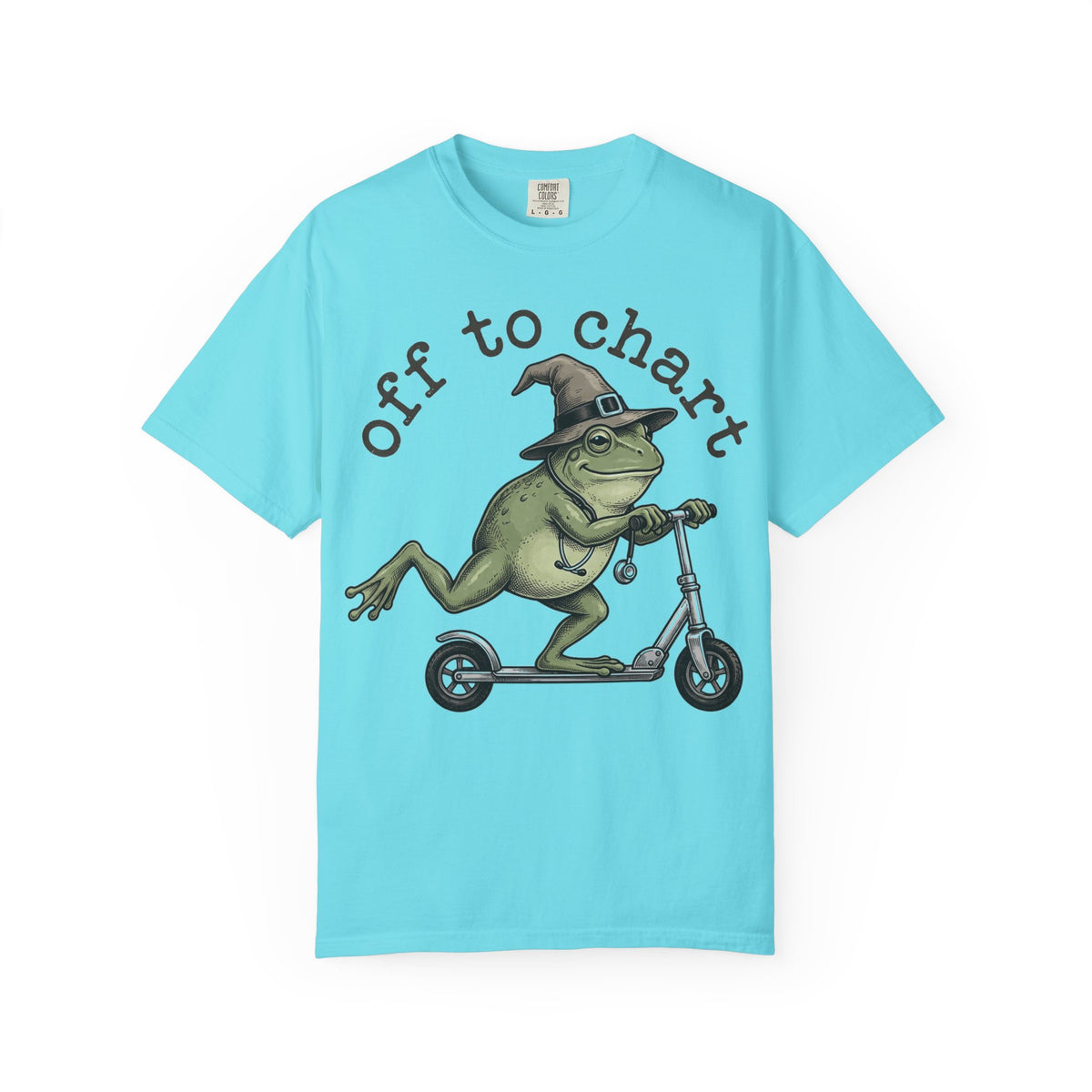 Off To Chart Etched Frog Shirt, Vintage Nurse Frog Scooter Tee, Charting Humor Shirt, RN Gift
