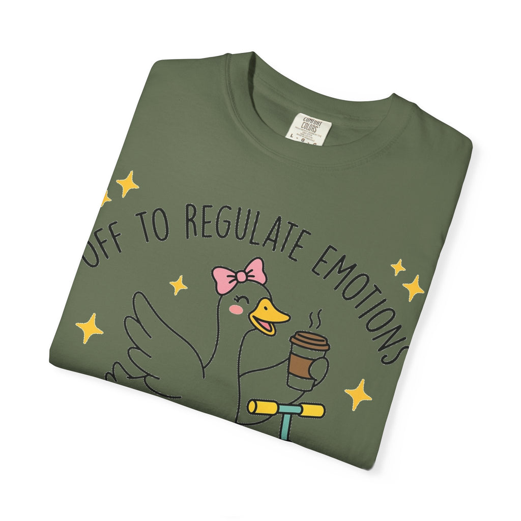 Off To Regulate Emotions Wide Shirt, Scooter Goose Coffee Tee, Funny Mental Health Shirt, Counselor Gift