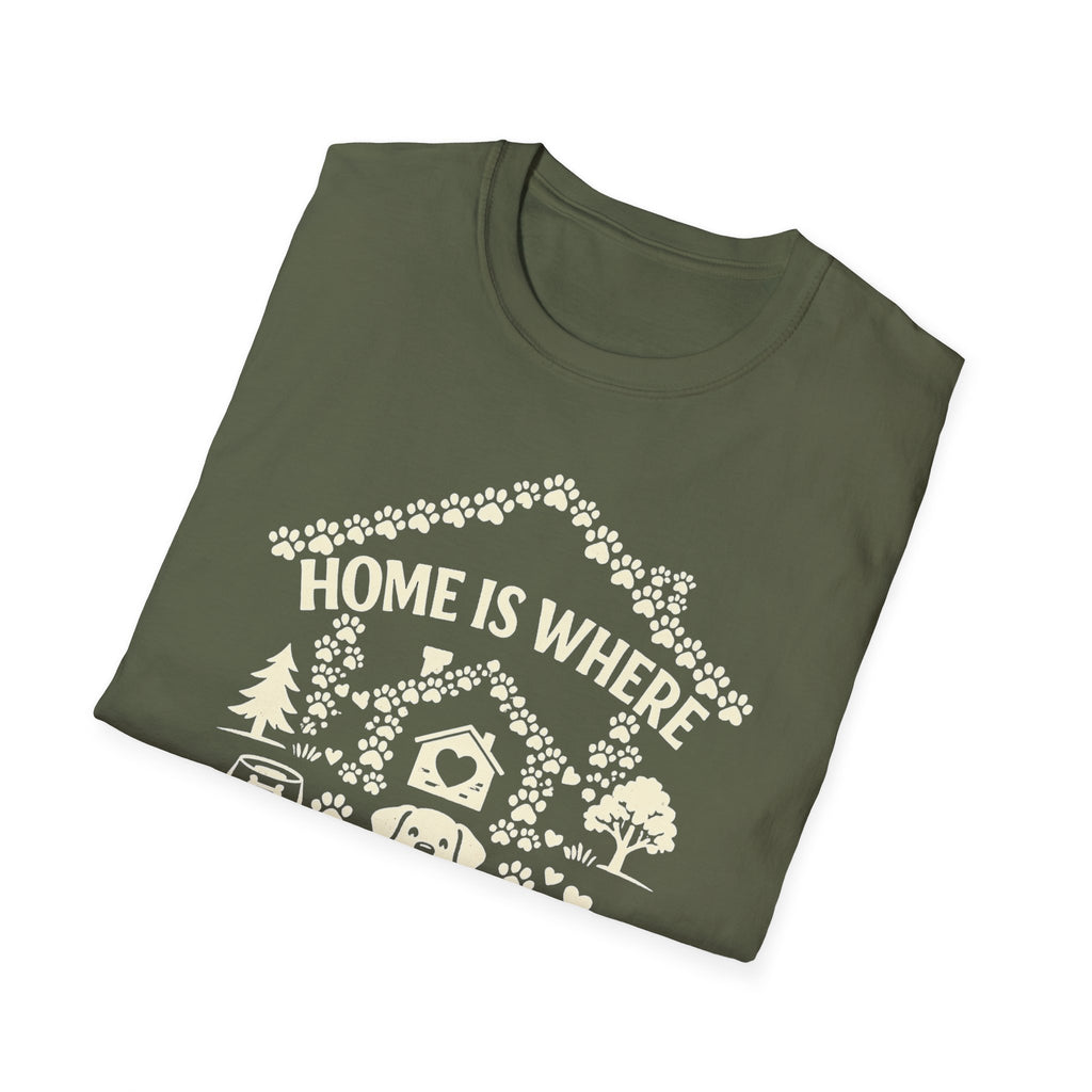 Dog Lover T-Shirt — "Home Is Where My Dog Is" Graphic Tee