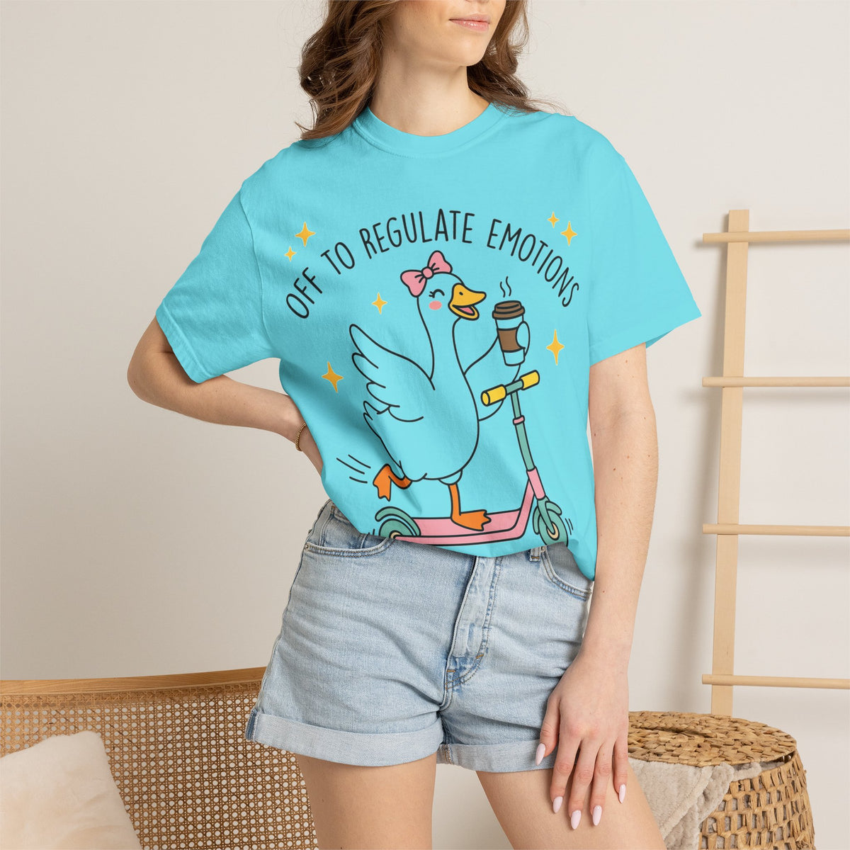 Off To Regulate Emotions Wide Shirt, Scooter Goose Coffee Tee, Funny Mental Health Shirt, Counselor Gift