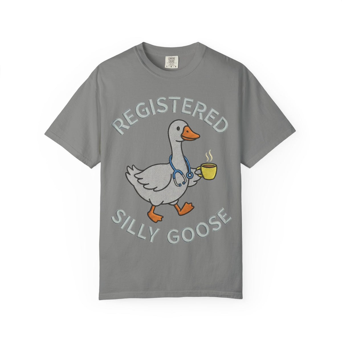 Registered Silly Goose Shirt, Faux Embroidery Nurse Goose Tee, Funny RN Shirt, Nurse Gift