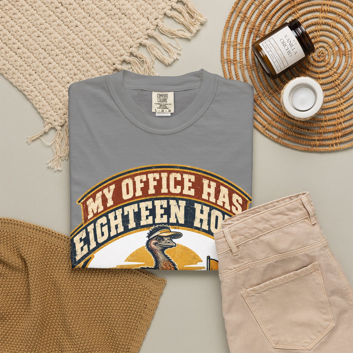 Funny Retirement Shirt My Office Has Eighteen Holes, Retirement Gift Tee, Comfort Colors Graphic Shirt