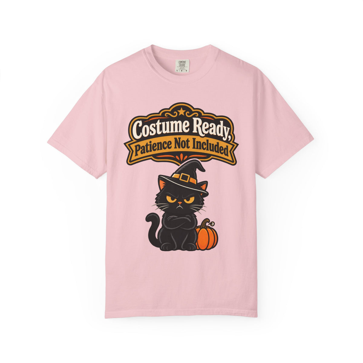 Costume Ready, Patience Not Included Halloween Shirt, Funny Black Cat Tee