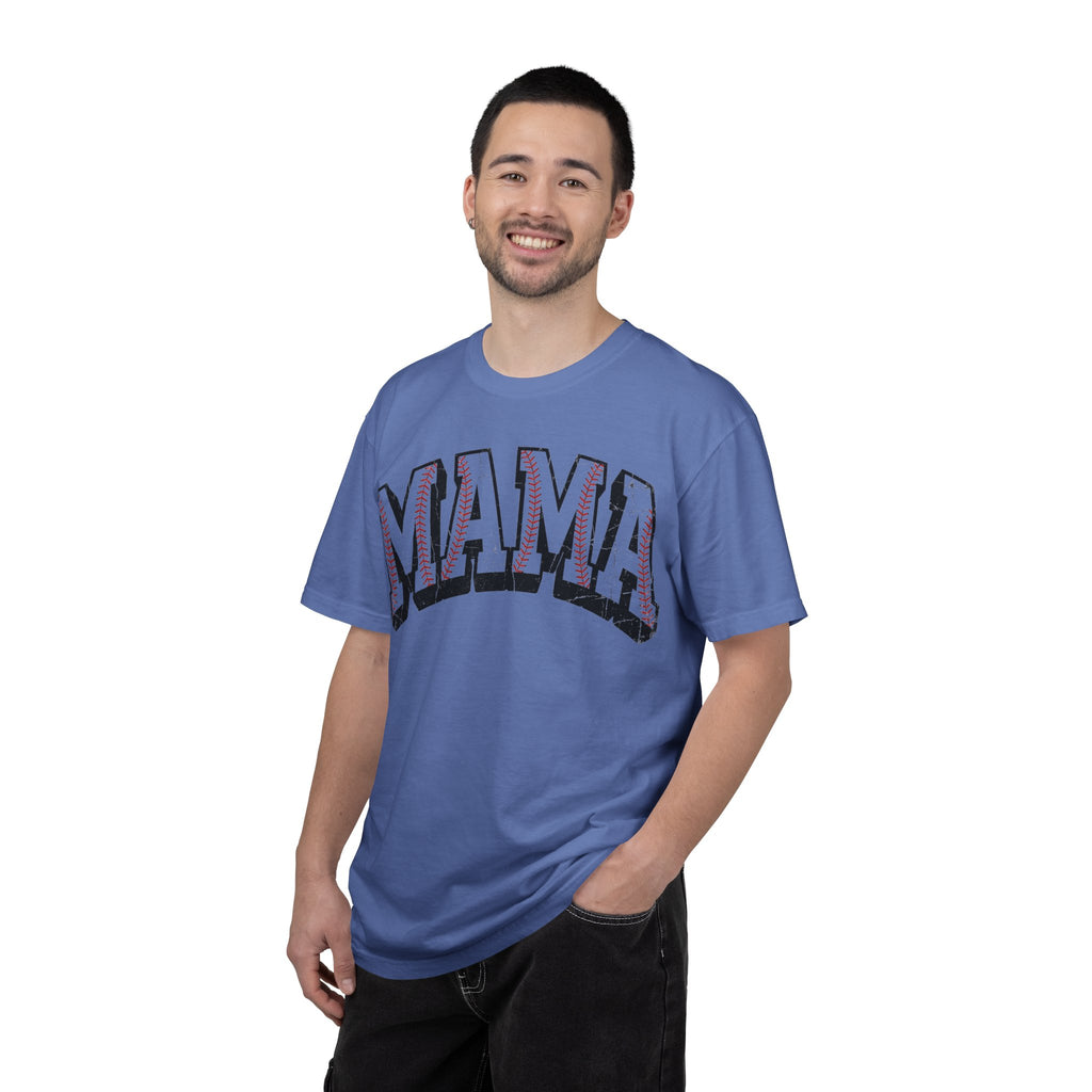 Baseball Mama Shirt, Distressed Baseball Stitch Varsity Tee, Baseball Mom Shirt, Game Day Gift