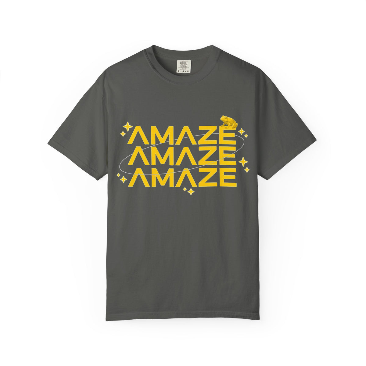 Amaze Amaze Amaze Shirt, Retro Stacked Type Tee, Tiny Frog Graphic Shirt, Funny Minimal Gift